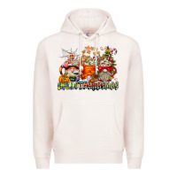 Pale Pink Hallothanksmas Gnome Coffee Cups Premium Hoodie - CowhideDigitalArt