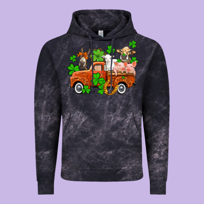 St. Patrick's Farm Animals And Truck Vintage Hoodie Designed By Oliviacreatesart