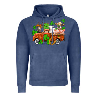 Vintage Denim St. Patrick's farm animals and truck Vintage Hoodie - OliviaCreatesArt