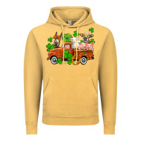 Vintage Mustard St. Patrick's farm animals and truck Vintage Hoodie - OliviaCreatesArt