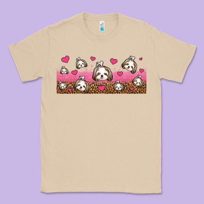 Shih Tzu Dogs Libbey Glass Classic Tee Designed By Jasminsmagicworld