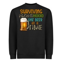 Black surviving fatherhood one beer at a  time Heavyweight Sweatshirt - Artiststas