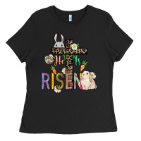 Black He is risen Easter Day Ladies Tee - HowdyJamesFarm