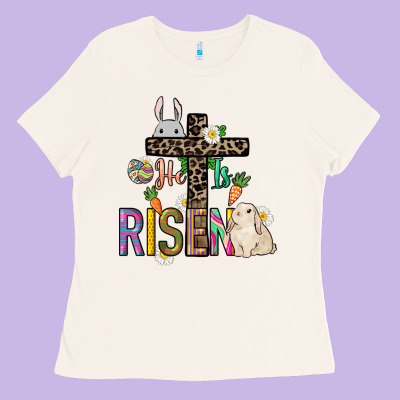 He Is Risen Easter Day Ladies Tee Designed By Howdyjamesfarm