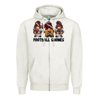 Oatmeal Heather football gnomes Zipper Hoodie - BarkalooDesign
