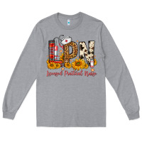 Heather Grey Western Lpn Licensed Practical Nurse Long Sleeve Tee - FaDigitalArtStudio