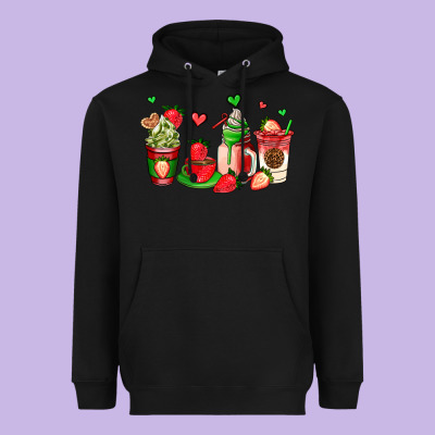 Strawberry Coffee Cups Heavyweight Hoodie Designed By Adodesignshop