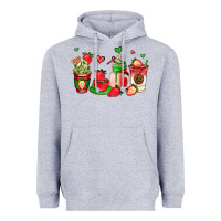 Heather Grey strawberry coffee cups Heavyweight Hoodie - AdoDesignShop
