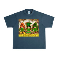 Midnight Navy St. Patrick's Day gnomies with leopard tumbler Urban Heavy Tee - HowdyJamesFarm