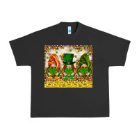 Pigment Black St. Patrick's Day gnomies with leopard tumbler Urban Heavy Tee - HowdyJamesFarm