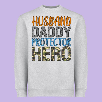 Husband Daddy Protector Hero Heavyweight Sweatshirt Designed By Artiststas
