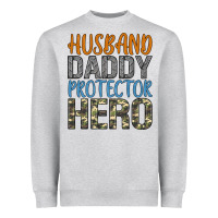 Heather Grey husband daddy protector hero Heavyweight Sweatshirt - Artiststas