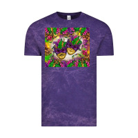Cloud Purple Mardi Gras masks tumbler Vintage Tee - HowdyJamesFarm