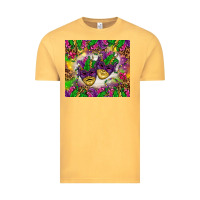 Vintage Mustard Mardi Gras masks tumbler Vintage Tee - HowdyJamesFarm
