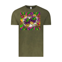 Vintage Olive Mardi Gras masks tumbler Vintage Tee - HowdyJamesFarm