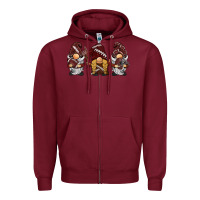 Burgundy football gnomes Zipper Hoodie - BarkalooDesign