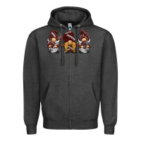 Charcoal Heather football gnomes Zipper Hoodie - BarkalooDesign