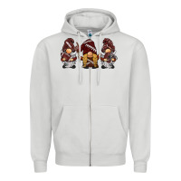 Dove Grey football gnomes Zipper Hoodie - BarkalooDesign