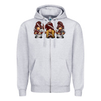 Heather Grey football gnomes Zipper Hoodie - BarkalooDesign