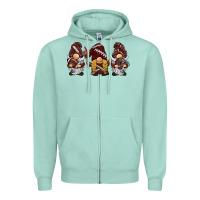 Seafoam football gnomes Zipper Hoodie - BarkalooDesign