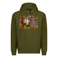 Army Green Love Fall Premium Hoodie - CowhideDigitalArt