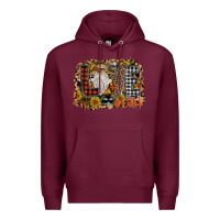 Burgundy Love Fall Premium Hoodie - CowhideDigitalArt