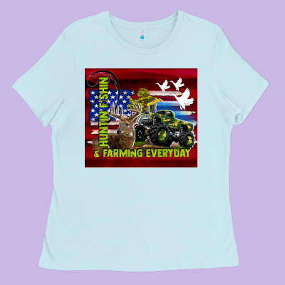 Hunting Fishing & Farming Everyday Ladies Tee Designed By Tumblerdesignbyshophia