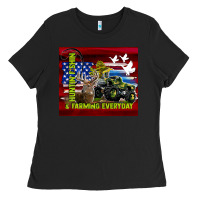 Black hunting fishing & farming everyday Ladies Tee - TumblerDesignByShophia