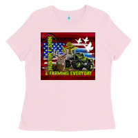 Bubblegum Pink hunting fishing & farming everyday Ladies Tee - TumblerDesignByShophia