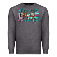 Charcoal Heather all you need is love and coffee Premium Sweatshirt - AdoDesignShop
