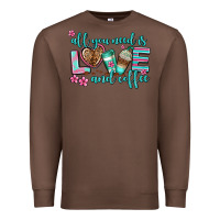 Chestnut all you need is love and coffee Premium Sweatshirt - AdoDesignShop