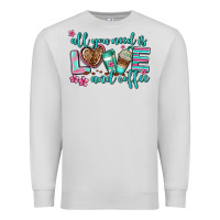 Dove Grey all you need is love and coffee Premium Sweatshirt - AdoDesignShop