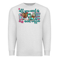 Oatmeal Heather all you need is love and coffee Premium Sweatshirt - AdoDesignShop