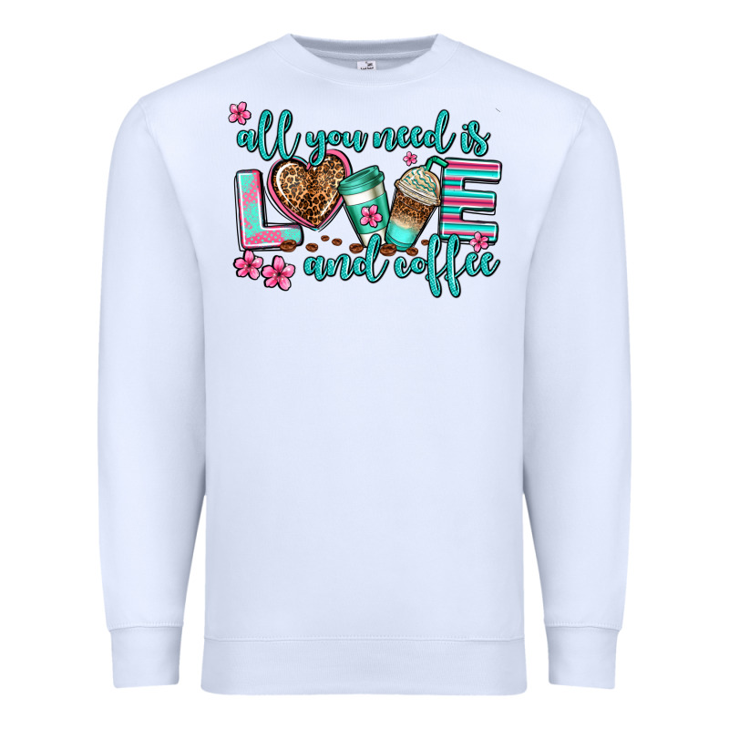 All You Need Is Love And Coffee Premium Sweatshirt by AdoDesignShop | Teevron