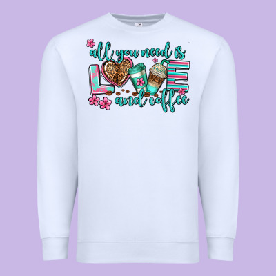 All You Need Is Love And Coffee Premium Sweatshirt Designed By Adodesignshop