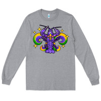 Heather Grey mardi gras crawfish Long Sleeve Tee - FaDigitalArtStudio