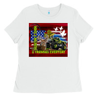 White hunting fishing & farming everyday Ladies Tee - TumblerDesignByShophia