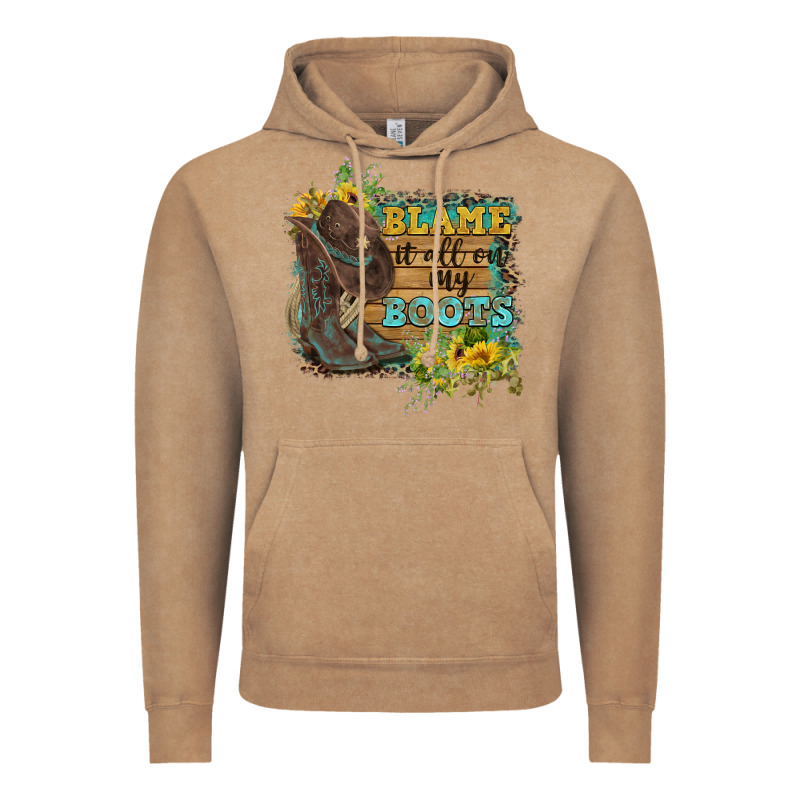 Blame It All On My Boots Vintage Hoodie by FaDigitalArtStudio | Teevron