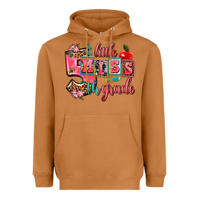 Little Miss 5 Th Grade Heavyweight Hoodie by AdoDesignShop | Teevron