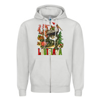 Dove Grey Christmas Louisiana Zipper Hoodie - BarkalooDesign