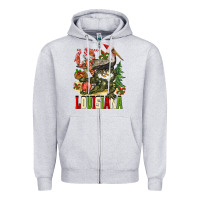 Heather Grey Christmas Louisiana Zipper Hoodie - BarkalooDesign