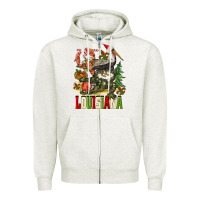 Oatmeal Heather Christmas Louisiana Zipper Hoodie - BarkalooDesign