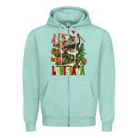Seafoam Christmas Louisiana Zipper Hoodie - BarkalooDesign