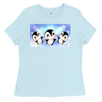 Baby Blue cute penguin Ladies Tee - TumblerDesignByShophia