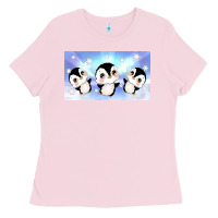 Bubblegum Pink cute penguin Ladies Tee - TumblerDesignByShophia