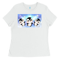 White cute penguin Ladies Tee - TumblerDesignByShophia