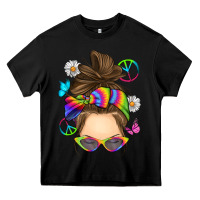 Black messy bun tie dye Heavy Core Tee - RanaPortraitStore