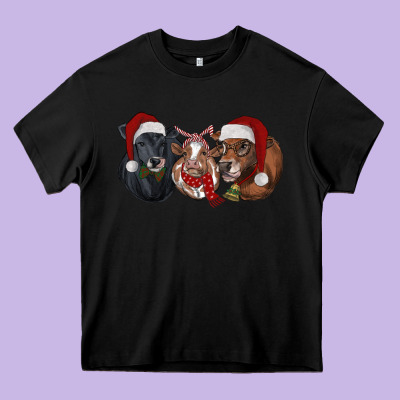 Christmas Heifers Heavy Core Tee Designed By Ranaportraitstore