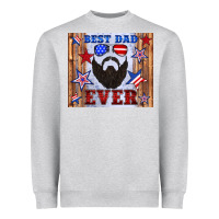 Heather Grey best dad ever american flag Heavyweight Sweatshirt - Artiststas