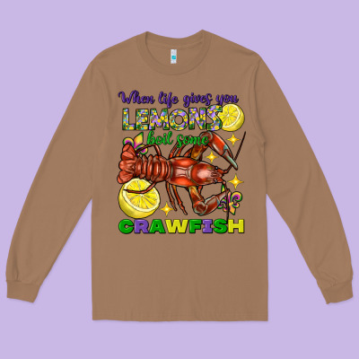 When Life Gives You Lemons Boil Some Crawfish Long Sleeve Tee Designed By Fadigitalartstudio